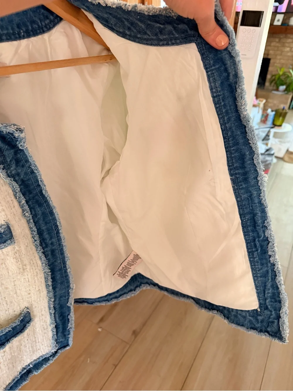 Nanette Lepore Tweed Denim Jacket - Picture 8 of 9